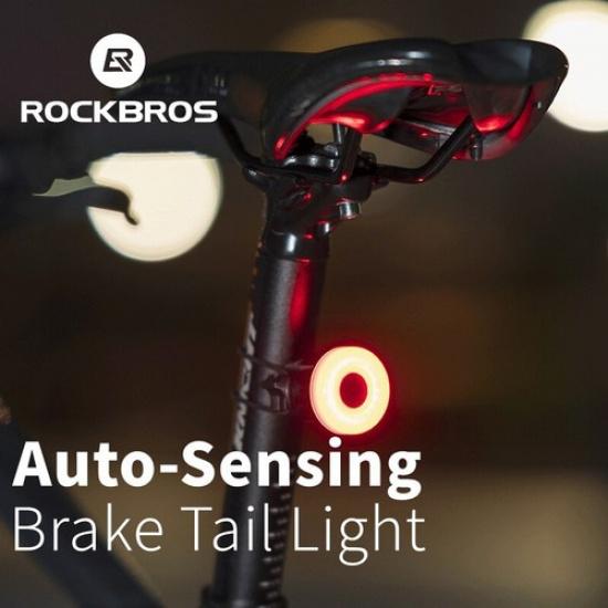 ROCKBROS Rear Light Brake Sensor SmartLight Cycling Bicycle TailLight Waterproof