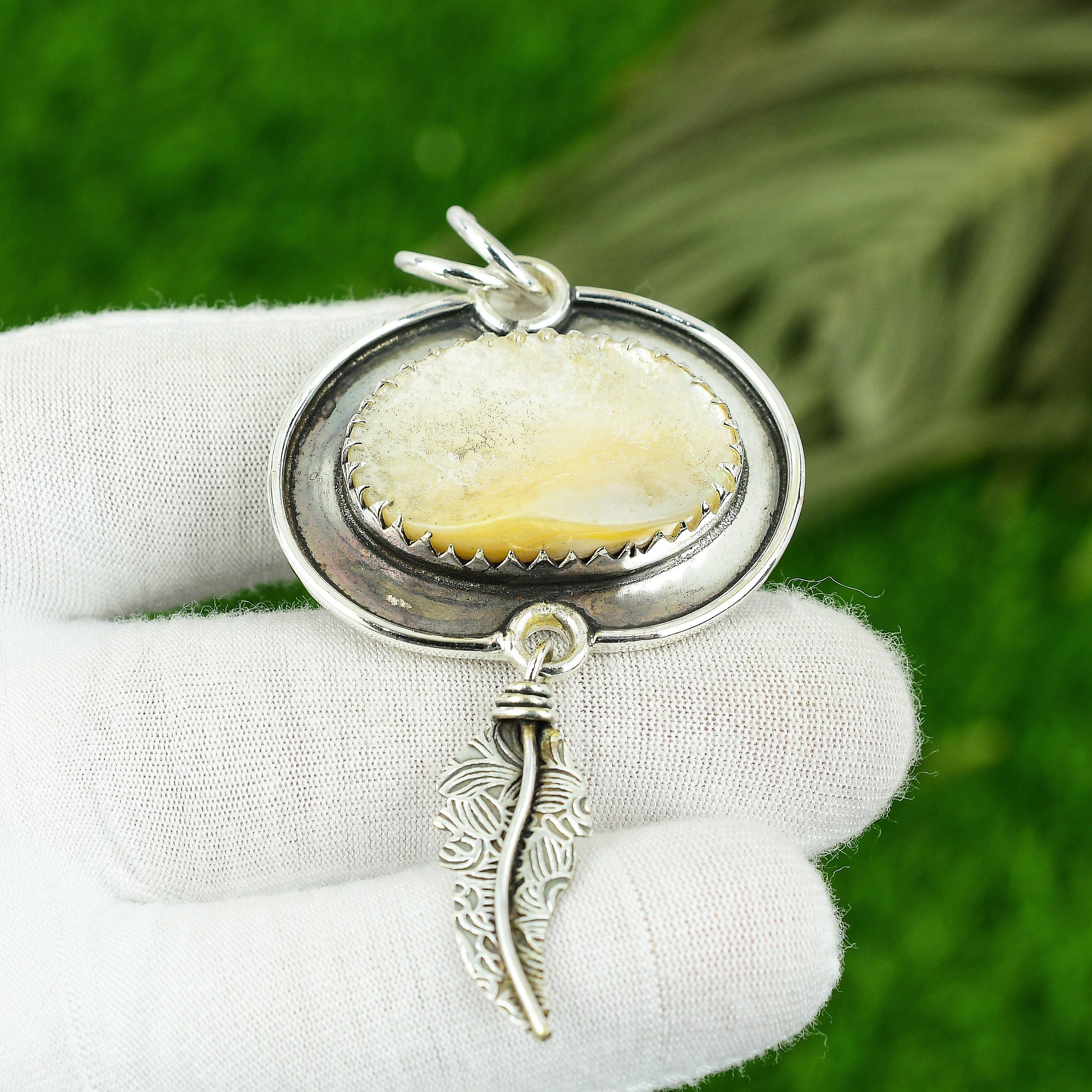 Подвеска из натурального перламутра, серебро 925 пробы, индийские украшения