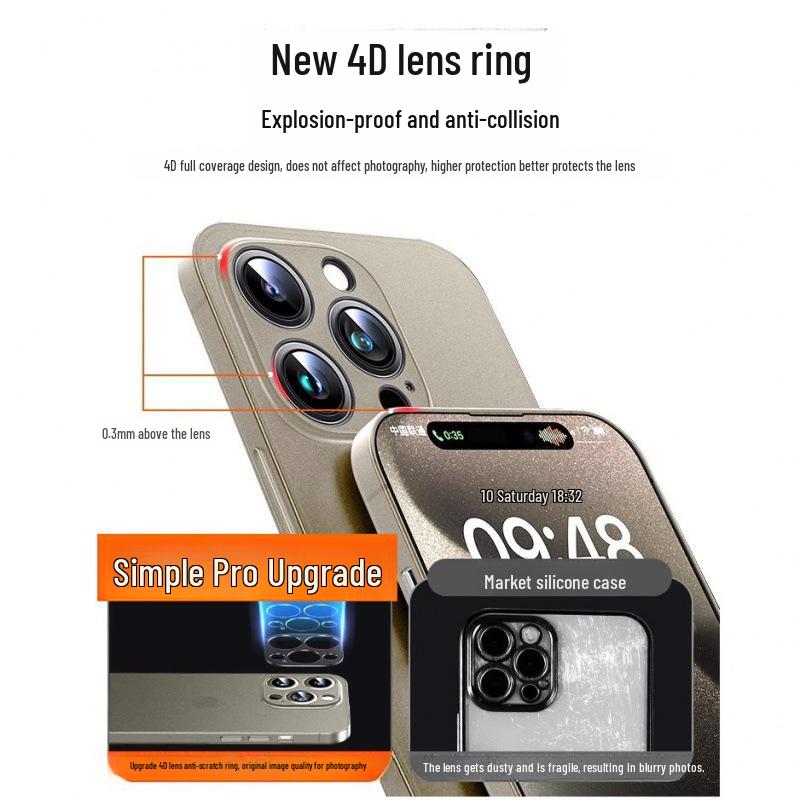 IPhone 16 Pro-ს ქეისი - თავსებადი iPhone 15-თან, ტიტანის ფერი, ულტრა თხელი, მქრქალი გამჭვირვალე, პრემიუმ შეგრძნება