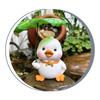 Garden Duck Statue, Cute Duck Figurine Holding Lotus Leaf Umbrella Resin Yard Art Sculpture, Garden Statues
