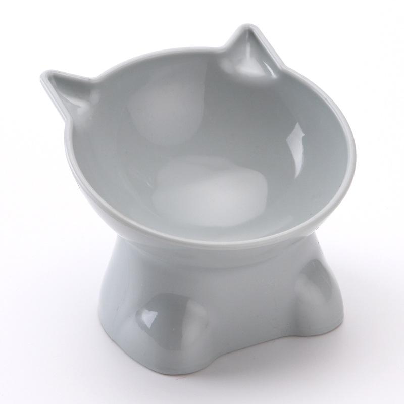 

Slanted Cat Mouth Bowl Protect Neck And Spine Plastic Material Nordic Style bluegray