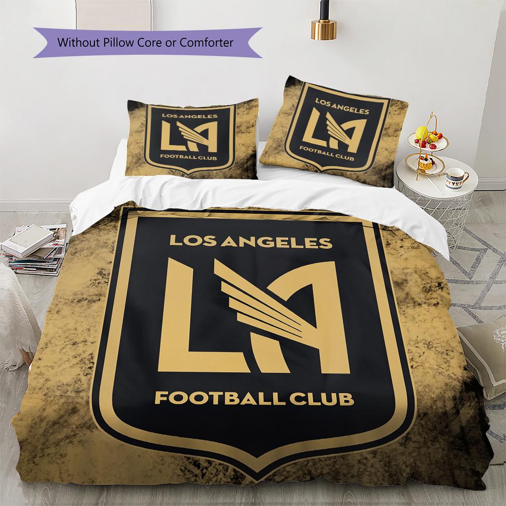 Los Angeles FC Set Copripiumino con Fantasia Decorazione per la Casa Regalo (1 * copripiumino + 2 * federe senza imbottitura)