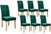 Chair Covers 6pcs Velour Velour Universal Elastic Green