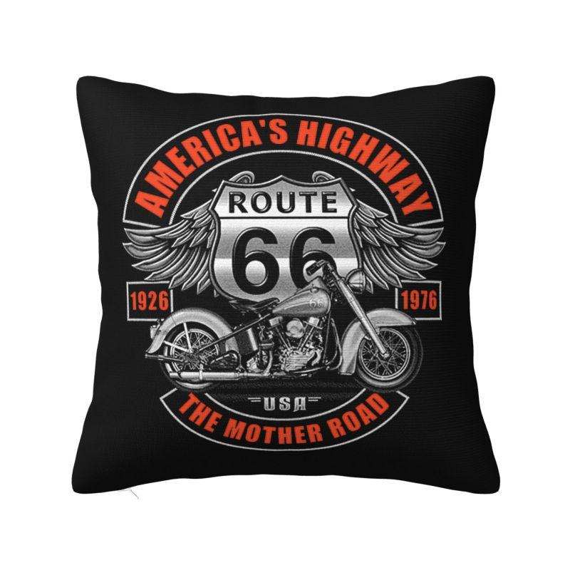 Born To Ride Route Throw Pillow Case cm for Living Room Americas Highway Cushion Cover Soft Polyester Pillowcase