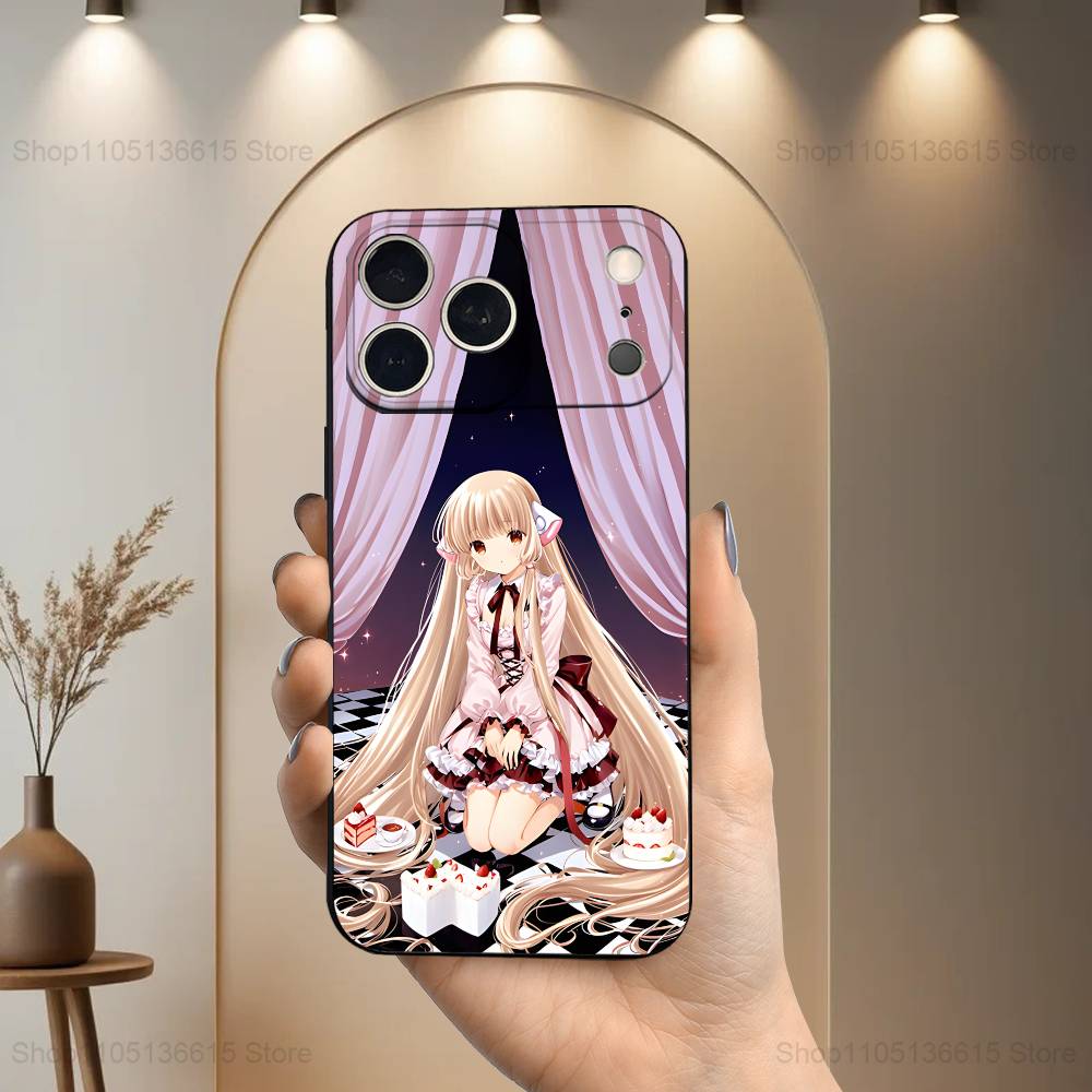Cute C-Chobits Comics  Case For iPhone 17,16,15,14,13,12,11 Air,Plus,Pro Max,XS,X,XR,SE,Mini,8,7,Soft Silicone Black Cover