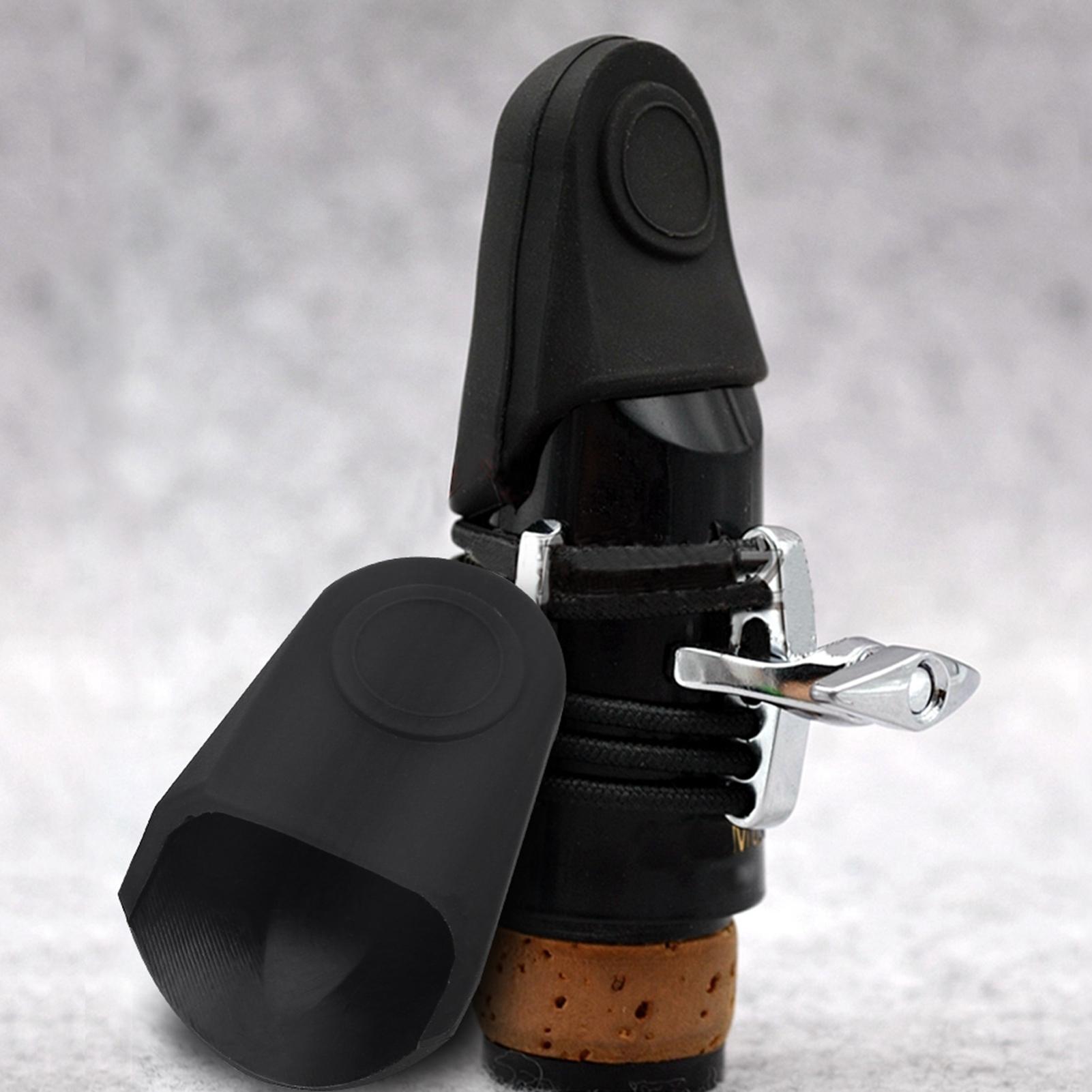 

2Pcs Saxophone Clarinet Mouthpiece Protective Rubber Cap Sax Accessories (Black) чёрный
