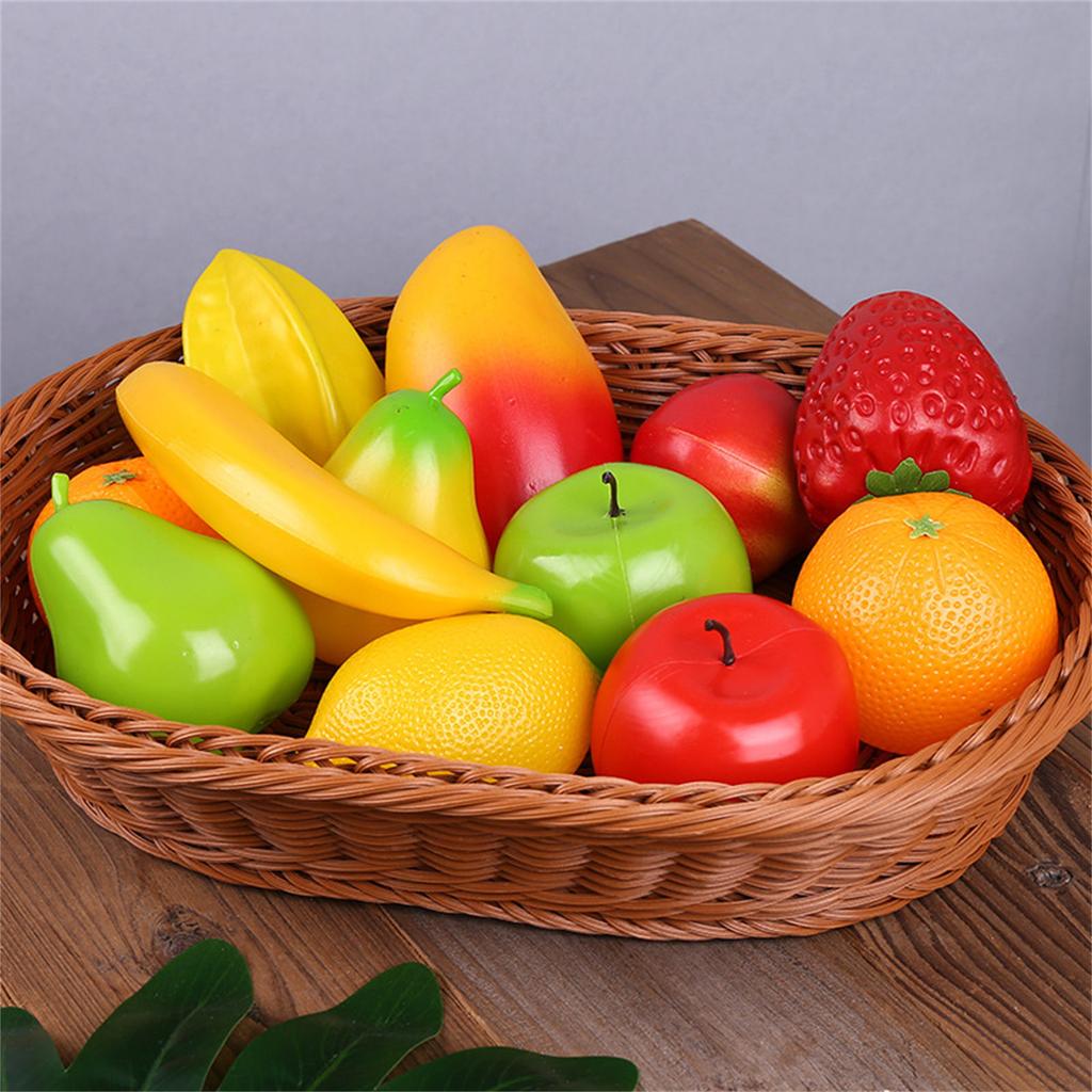 6Pieces Washable Faux Fruit Kitchen Decoration Realistic Fruits Replicas for Festival Parties Supplies and Home Accent