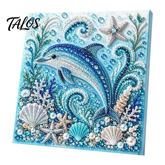 DIY Faux Pearl Painting Kit Ocean Kit, Marine Life 3D Art Coastal Wall Decor Sea Turtle Fish Picture Craft Set for Adults, Home Beach House