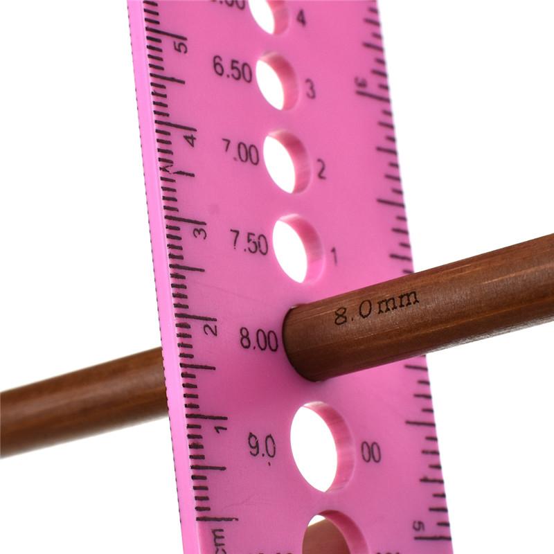 Knitting Needle Size Gauge Ruler US UK Canada Sizes 2.0-10.0mm Sewing Tailor Accessory Tool