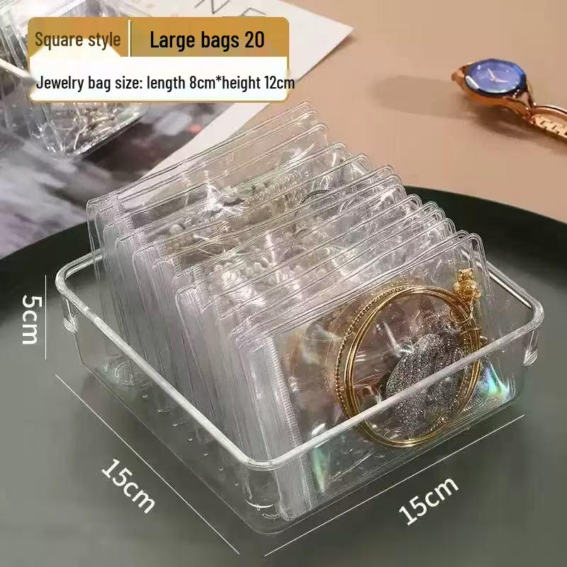 Jewelry Organizer Box - Transparent Anti-Oxidation Storage for Necklaces, Rings, Earrings, and Nails