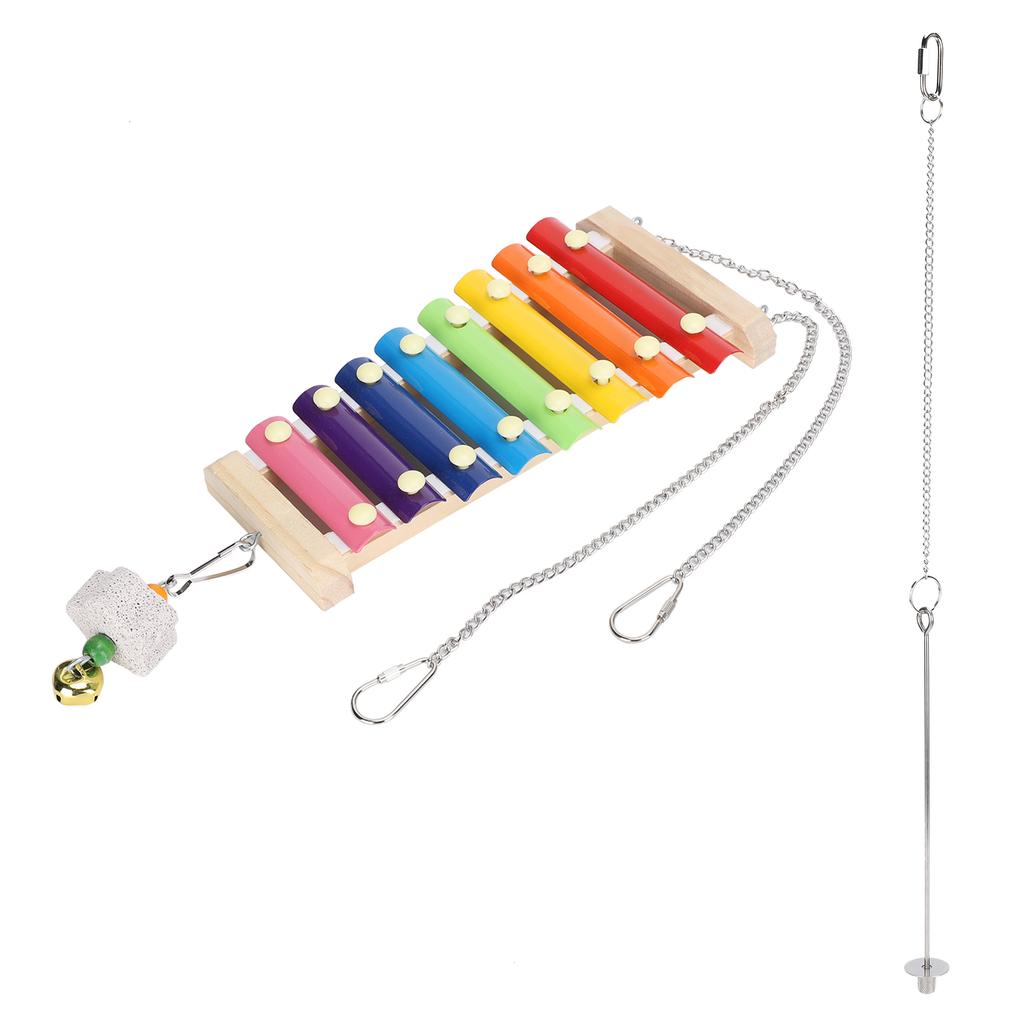 Chicken Xylophone Toy with Grind Stone Pendant Hens Coop Hanging Pecking Toys Accessory