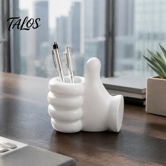 Desktop Accessory for Office 3D Printed Thumbs‑Up Pen Holder, Funny Gesture Shaped Desk Organizer, Creative Large Capacity Organizer Pencil