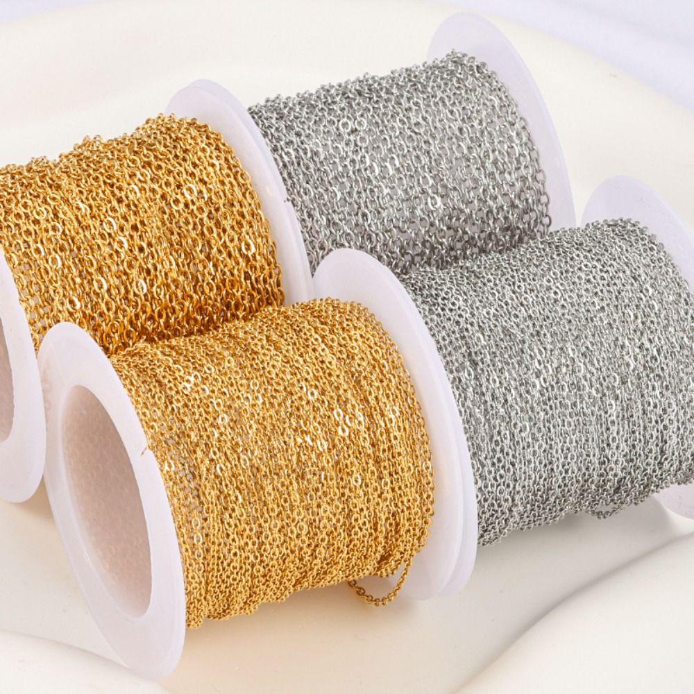 Gold Silver Cross Flat Chains DIY Jewelry Findings Jewelry Link Chains Bracelet Accessories