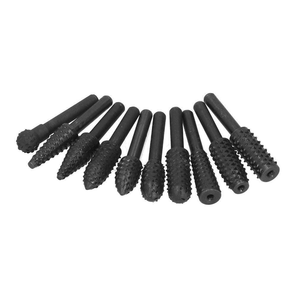 10PCS Black Rotary Burr Set Compact Engraving Tool Multifunctional Grinding Head