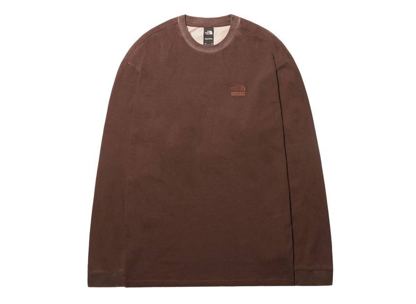 Supreme The North Face Pigment Printed L/S Top Brown XL
