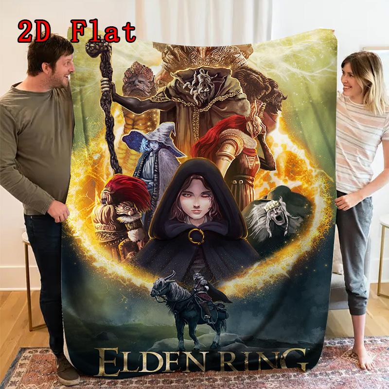 Elegant Elden theme 2D Flat Pattern Flannel Blanket High quality All Seasons Warmth and Comfort Perfect for Christmas Gifts.P260914568