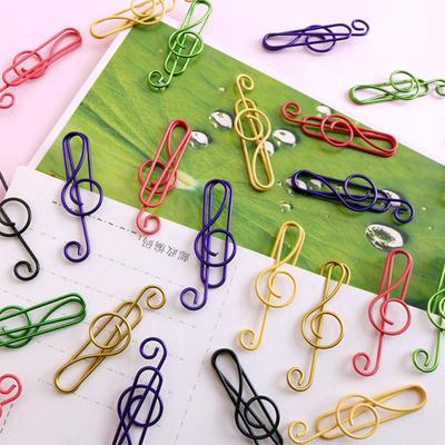 20PCS/Set Durable Music Shape Paper Clips Metal Music Note Shaped Paper Clip  Decor