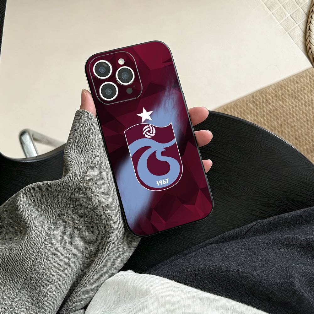 Trabzonspor Handyhülle Für iPhone 17, 16, 15, 14, 13, 12, 11 Plus, Pro Max, Andere Weiche Schwarze Hülle
