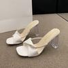 New crystal shoes thick high heels women's sandals summer fashion outside fairy sexy crystal cool slippers women's shoes