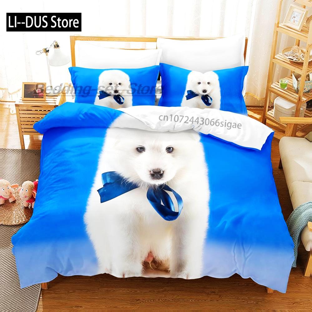 

Comforter Cute Dog Bedding Set Single Twin Full Queen King Size Bed Set Aldult Kid Bedroom s 3D Print Anime Bed Comforter (quilt)-EU Single(135*200cm)3pcs