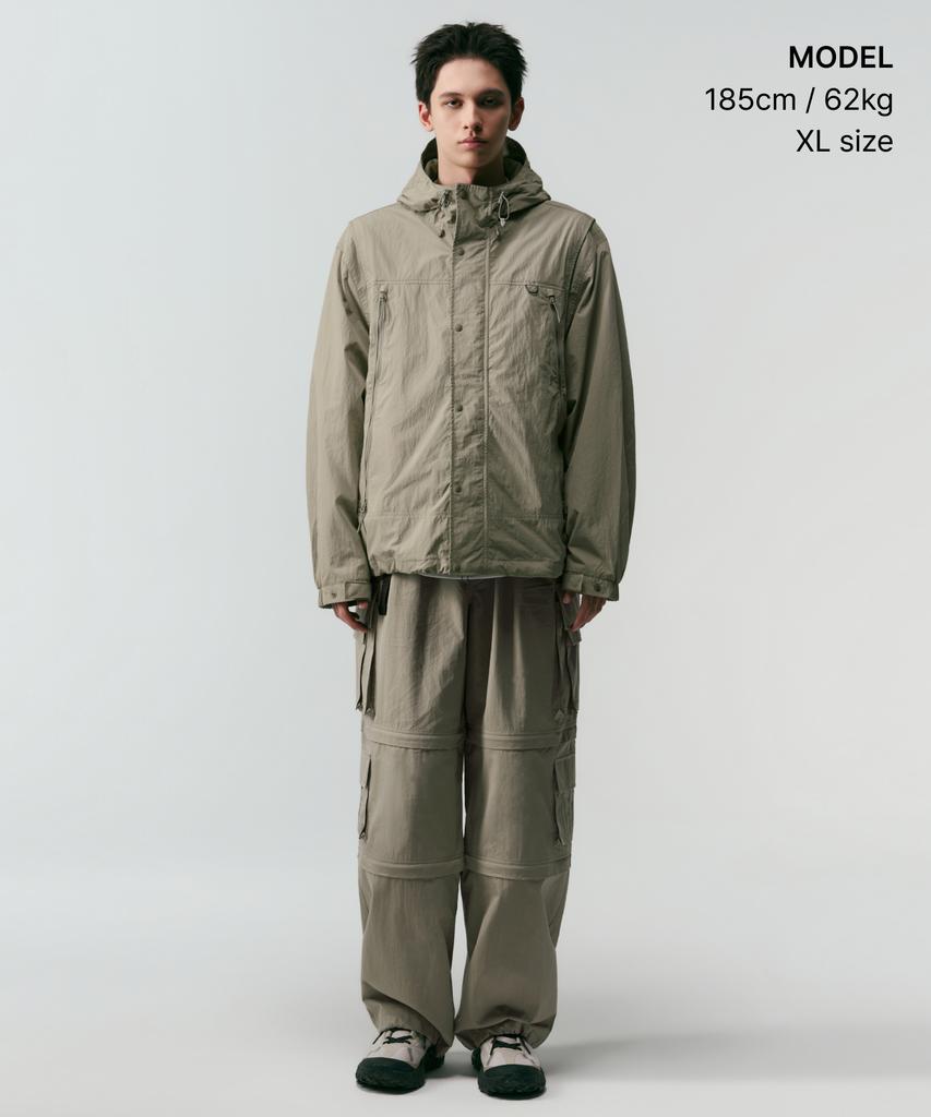 Musinsa Standard [City Leisure] Detachable Sleeve Windbreaker Jacket [Grayish Beige]