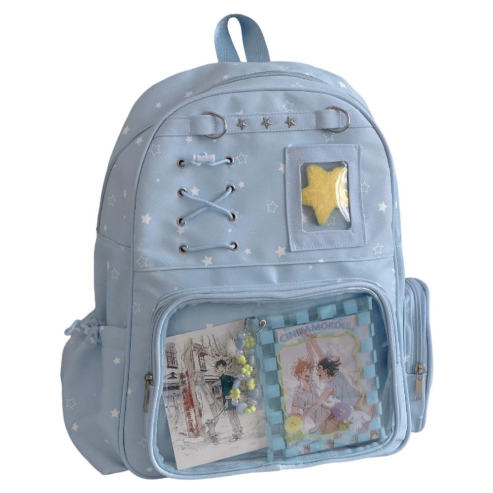 Transparenter Rucksack mit Sternenmuster Lolita Schülertasche Mode Transparente Ita Tasche Mädchen