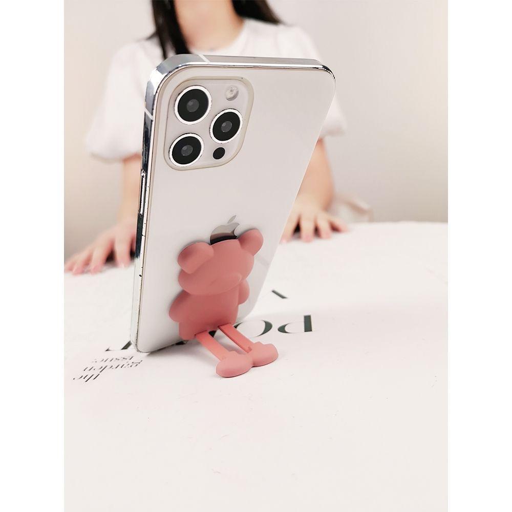 Macaron Series Bear Adhesive Phone Stand – Retractable Air Cushion Ring Handle
