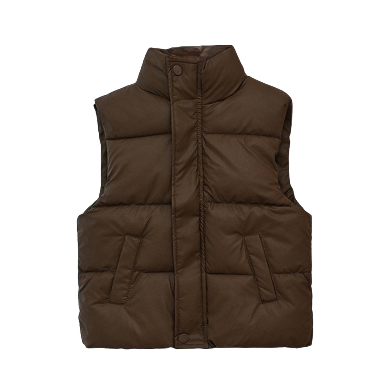 

Детский жилет со стойкой - Утепленная куртка без рукавов 110 кофейный