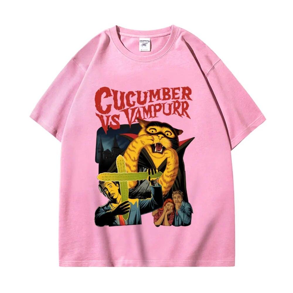 Katze Die Rückkehr von Vampurr Print T Shirt Lustige Horror Halloween T-shirt Unisex Frauen Gothic Vintage Übergroßen T-shirts Streetwear