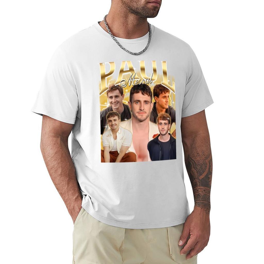 Retro Paul Mescal TShirt Casual Daily Wear Short Sleeve Top