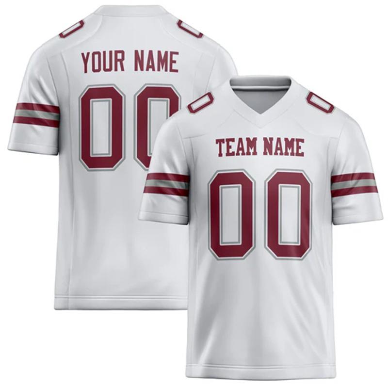 Customized Team Name Number Name Rugby T-shirt Personalized DIY V Neck White Mens Sports T Shirt Loose Quick Dry Team Uniforms