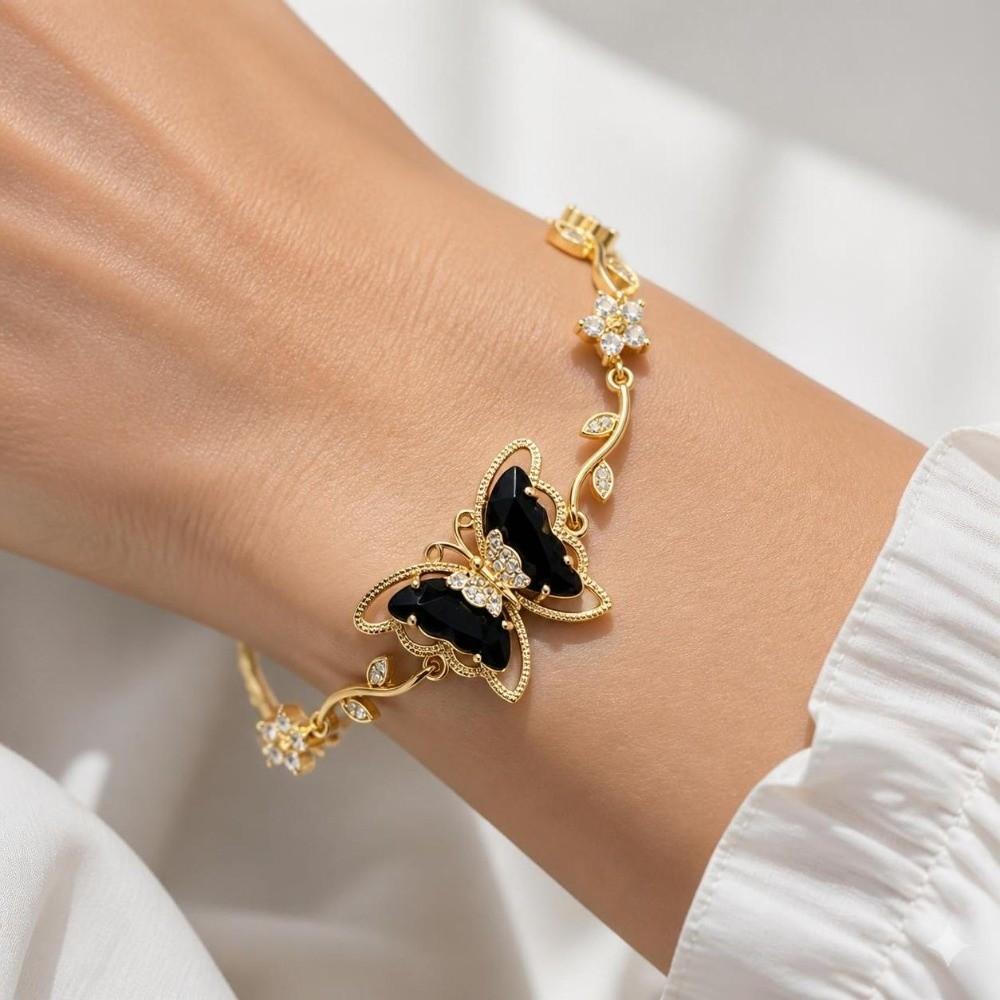 Vine Link Zircon Flower Bracelet Dreamy Aesthetic Flower Rhinestone Bracelet Women
