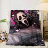Ghostface Greetings Poster Blanket Flannel Blanket for Bed, Sofa, Camping, Hiking, Picnic Essentials, Gift for Family Fan Gifts