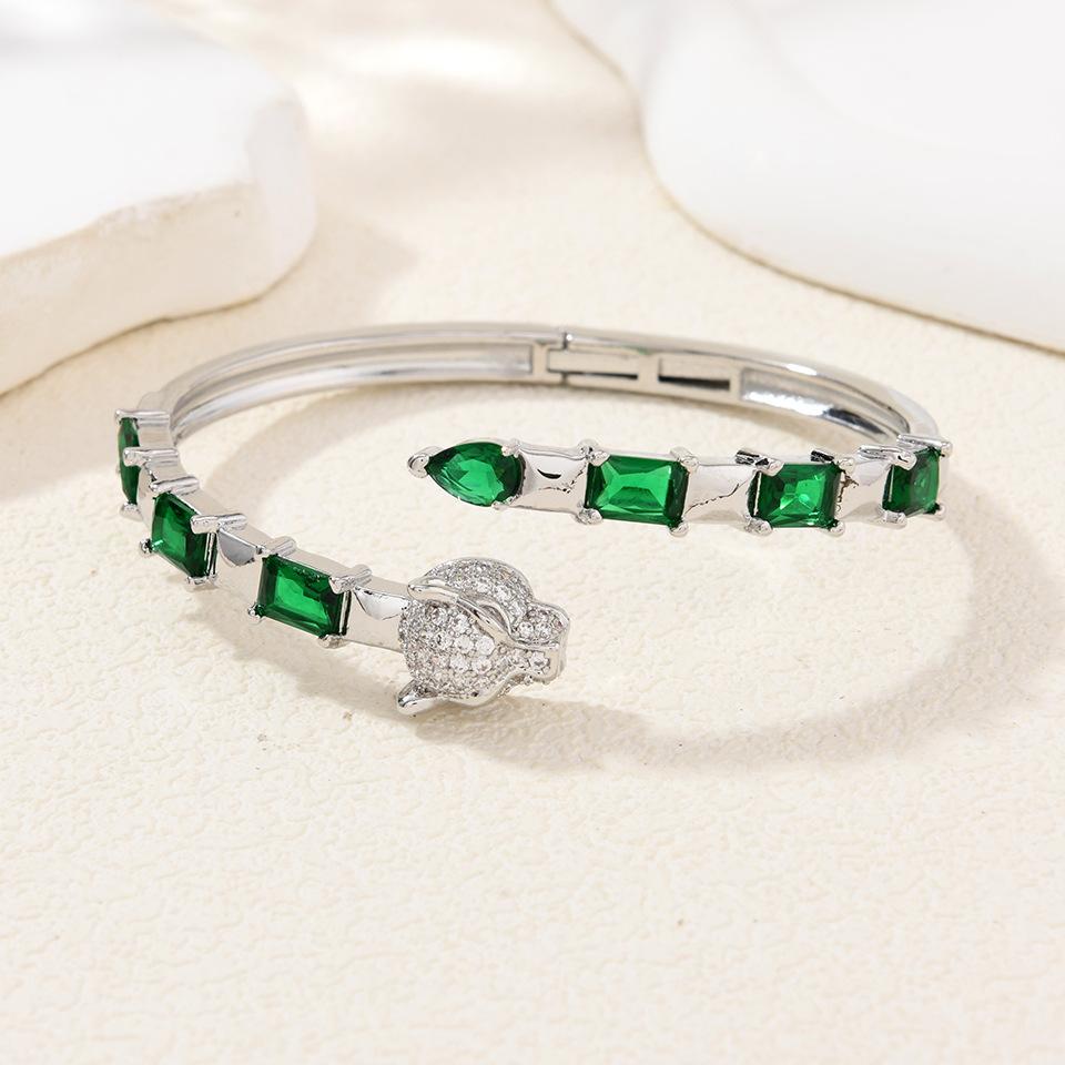 Zircon Snake-shaped Opening Fashionable Versatile Light Luxury High-end Women's Bracelet