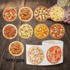 500PCS Round Pizza Stickers Paper Decorative Labels Cute Food Theme Stickers  Scrapbook