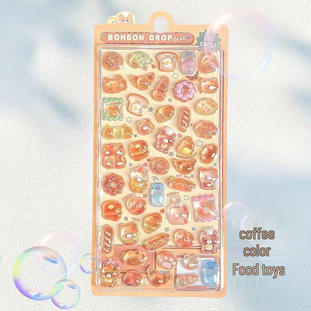 3D Crystal Diamond Cartoon Stickers for Kids - Cute, Decorative & Embossed for Girls