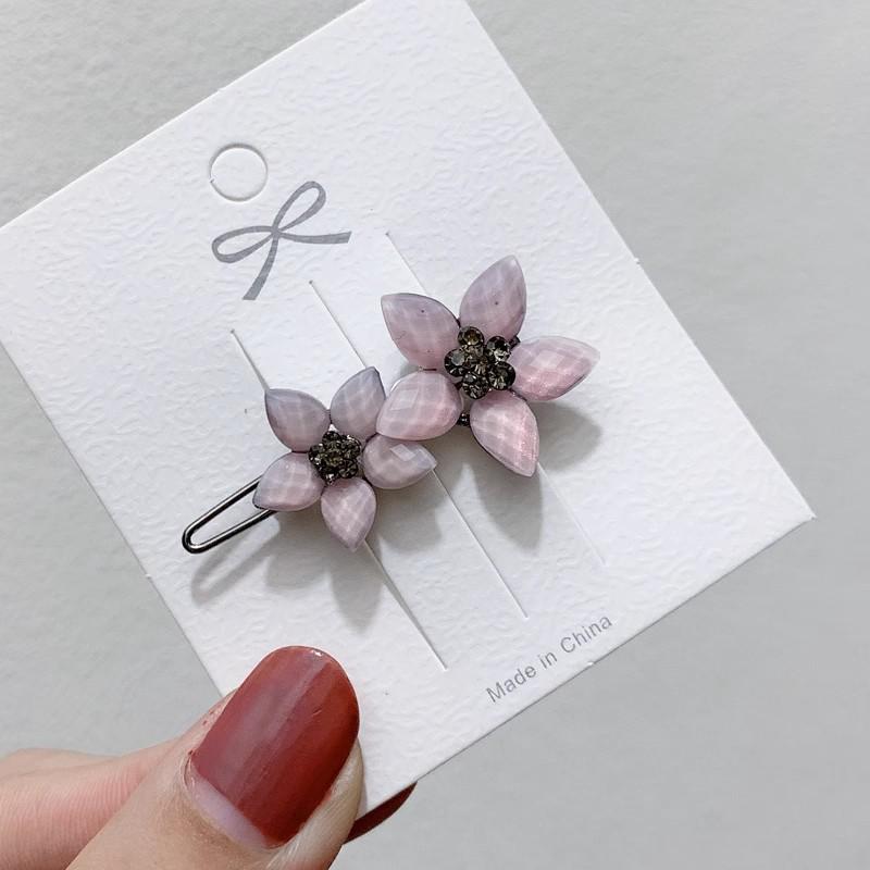 Simple Leaf Five-Petal Flower Hair Clip - Stylish European & American Barrette Frog Buckle