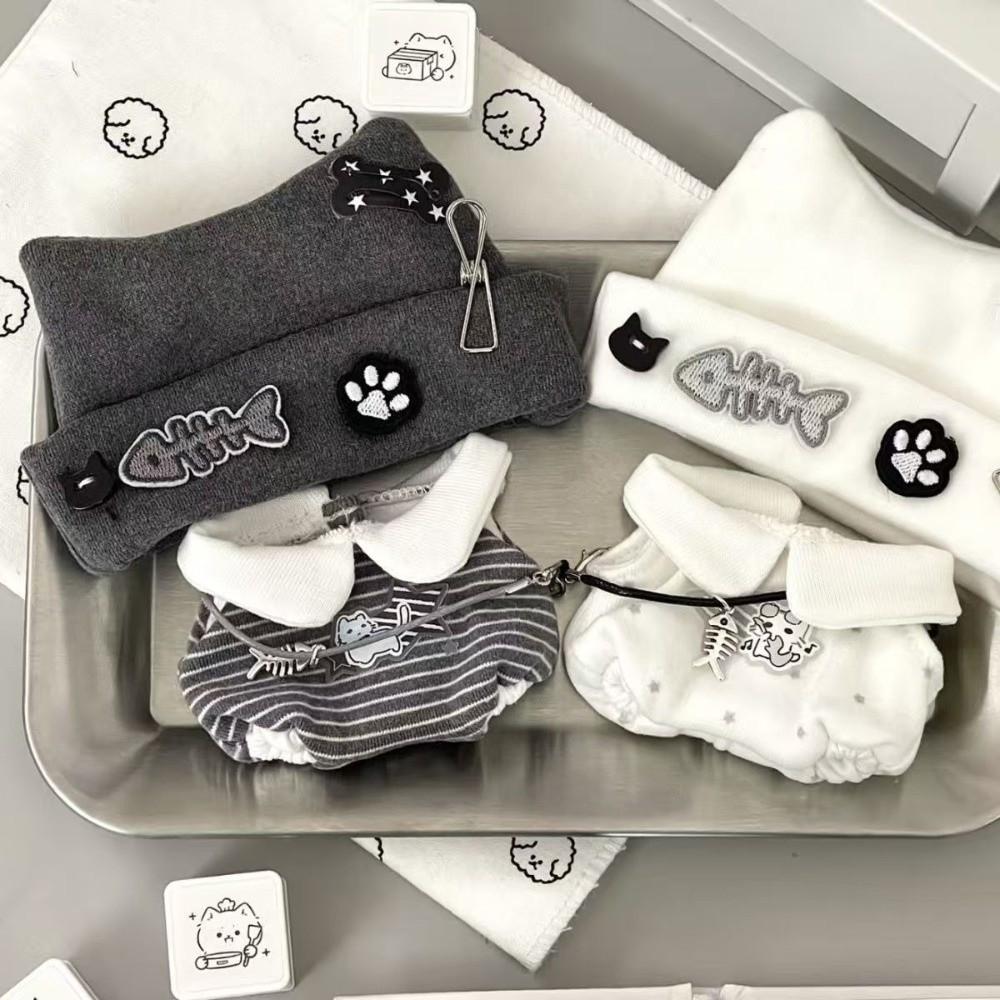 Black And White Cotton Doll Clothes Set 10/20cm Doll Replacement Clothes For Doll Replacement