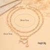 European & American Multi-Pendant Rhinestone Heart Necklace