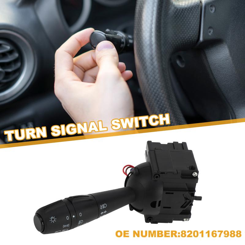 X Autohaux Steering Column Turn Signal Switch Lever No.8201167988 Multifunction Combination Switch for Dacia Dokker Duster Logan