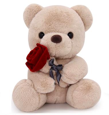 Homehalo Teddybär Plüschtier, Süßer Teddybär, Körperkissen, Süßes Tier, Flauschig, Besonderer Bär, Bequemer Teddybär mit Rose, Lustiges Geschenk,