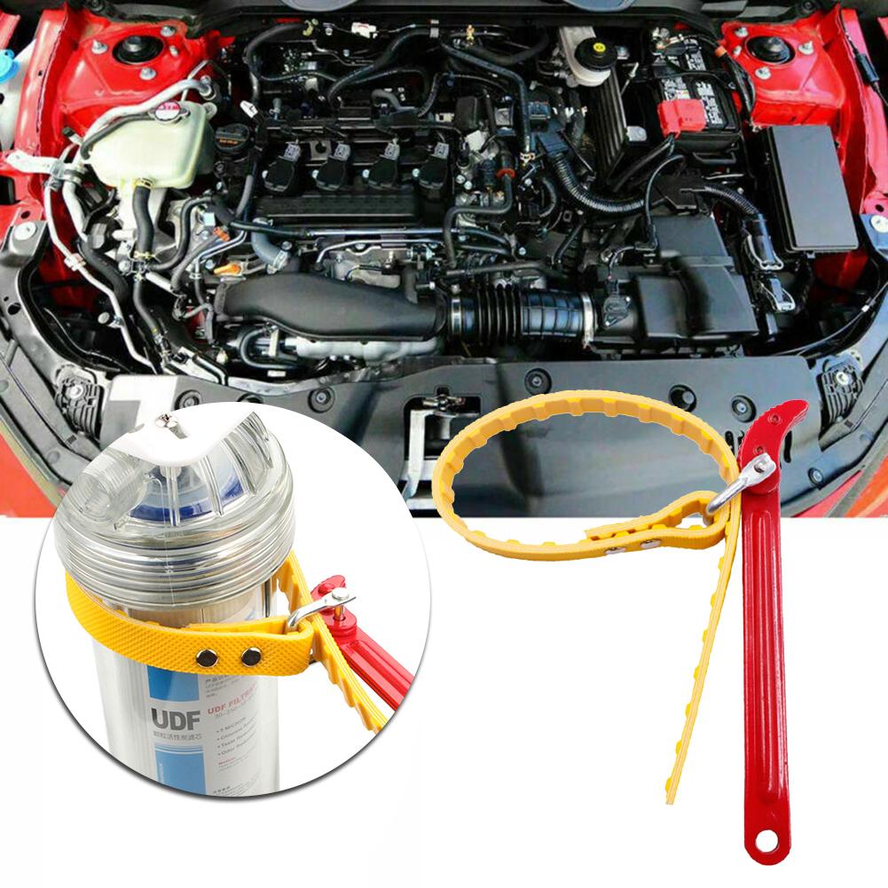 8/12in Oil Filter Puller Spanner Portable Belt Wrench Oil Filter Wrench Opener Cartridge Disassembly Tool Car Repair Accessories