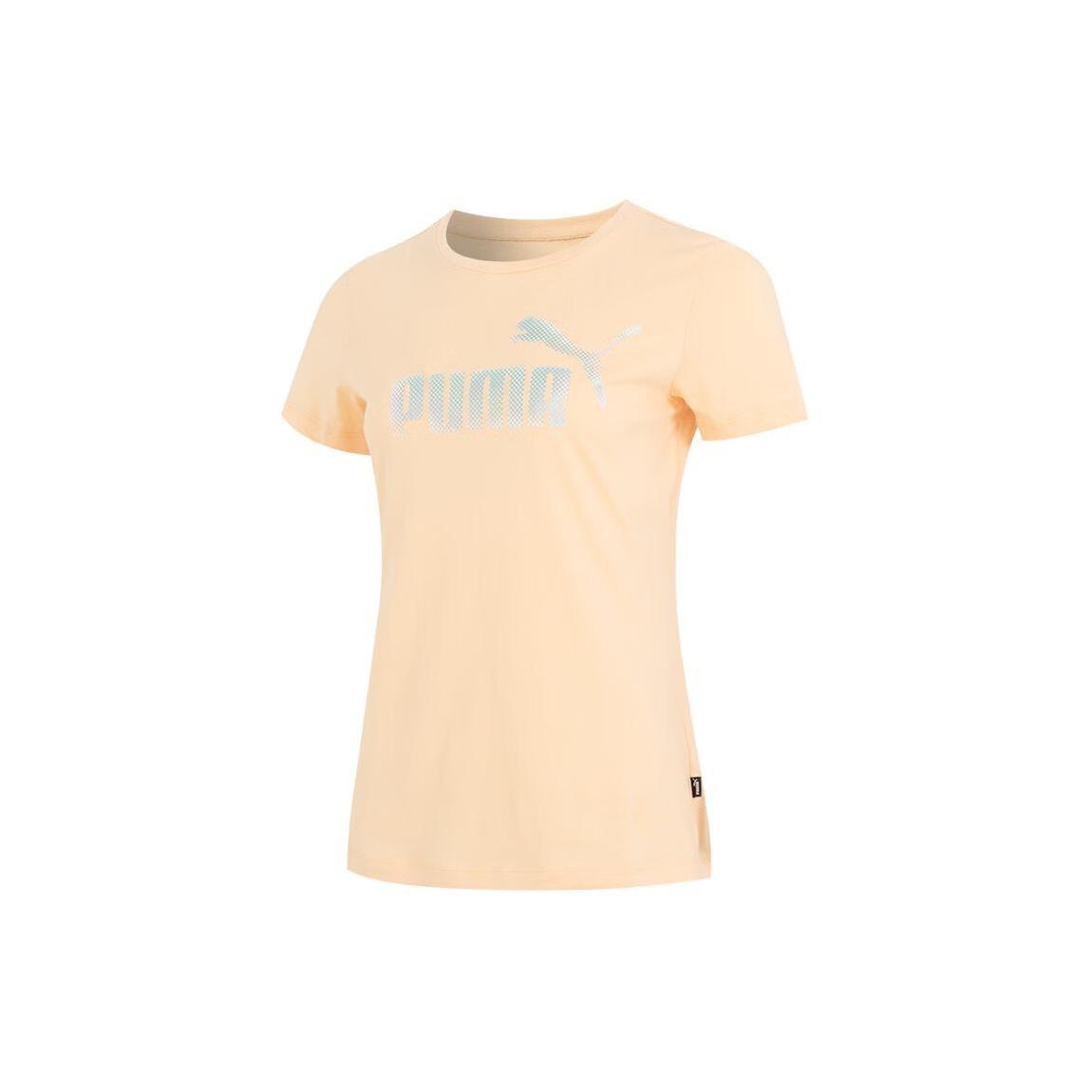 (WMNS) PUMA Essentials Logo T-Shirt  Yellow Silver  Women s 682140-45 XS