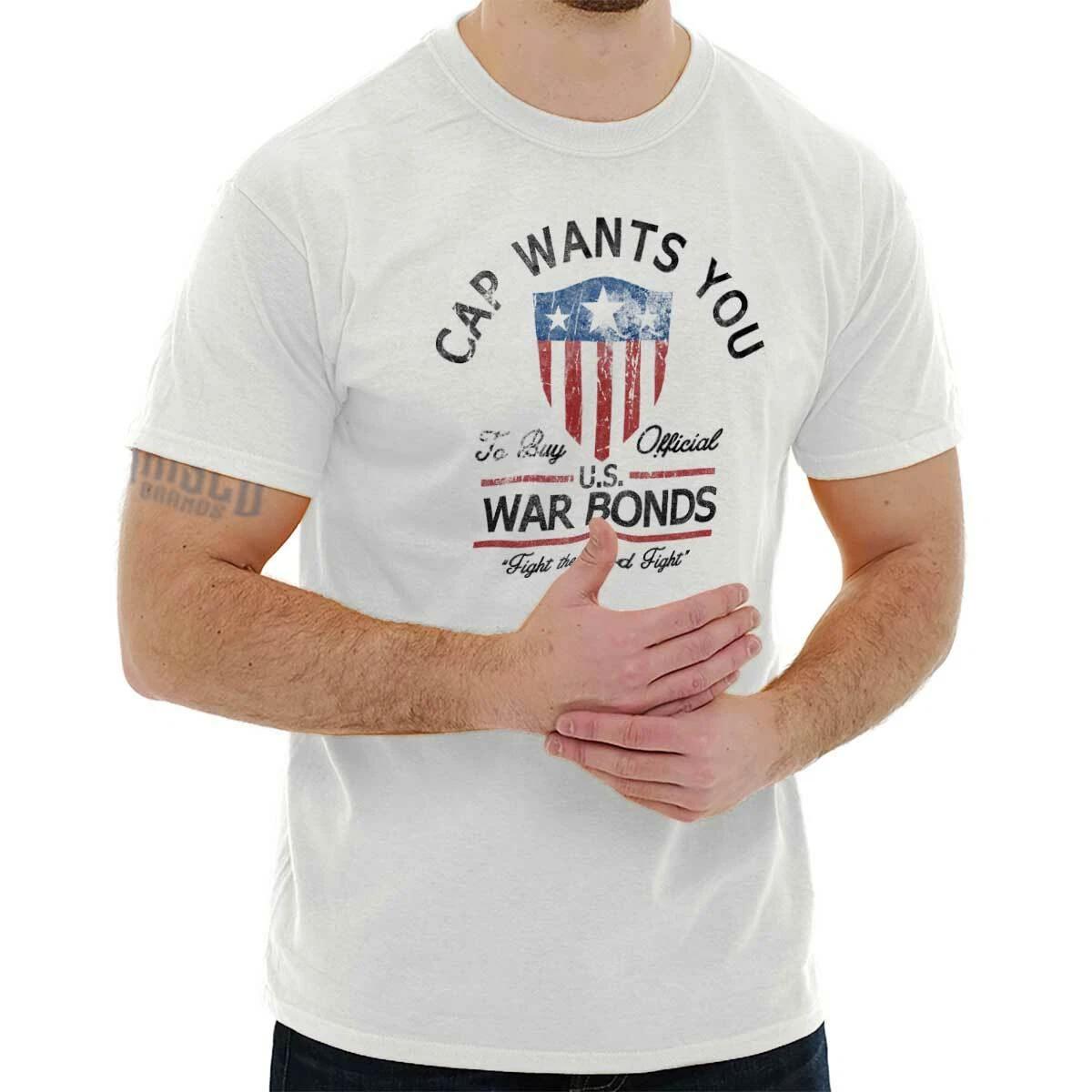 Cap Wants You To Fight USA Comic Superhero Womens or Mens Crewneck T Shirt Tee M