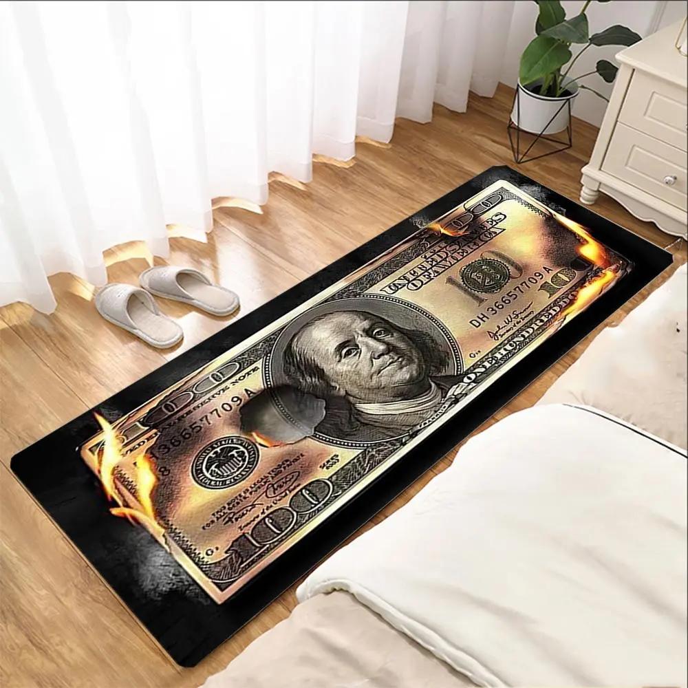 Hallway Entrance Doormat Dollar Money Pattern Living Room Floor Rugs Home Decor Kitchen Absorbent Carpet Anti Slip Bathroom Mat