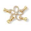 Alloy Fastener Clasps Connectors Five-petal Flower Double-Row Connecting Buckle Jewelry Accessories 14K Gold Plated