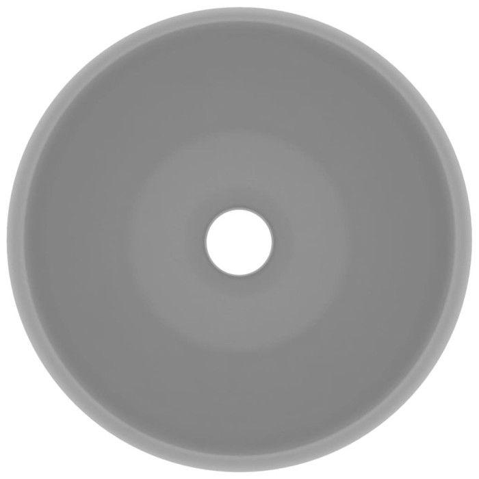 VidaXL Lavabo Rond de Luxe Vasque à Poser de Toilette Lave-mains de Salle de Bain Cuisine Vestiaire Maison Intérieur Gris 147004