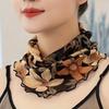 Faux Pearl Pendant Yarn Scarf Fashion Neck Protection Mesh Scarf Elastic Pullover Breathable Neck Scarf For Women