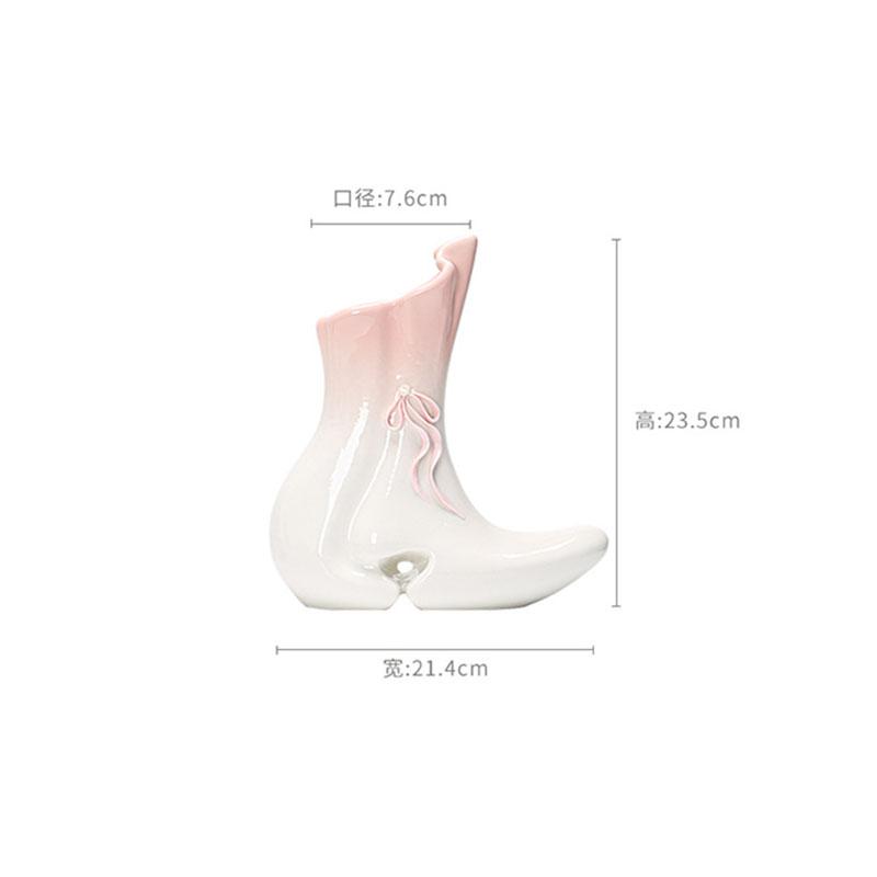 European Style Ceramic Shoes Vase Abstract Art Ornaments Senior Living Room Dining Table Hydroponic Vase Ceramic Home Decoration