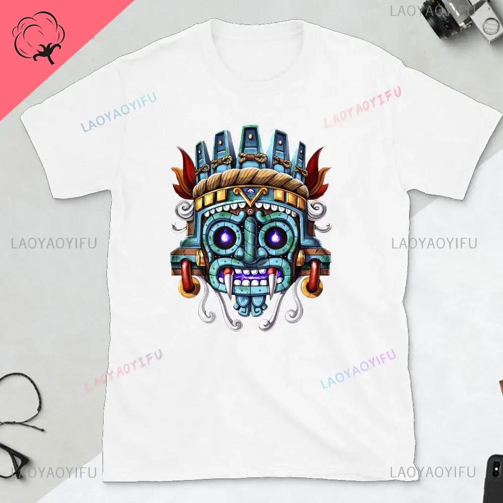Tlaloc Quetzalcoatl Aztéčtí Bohové Starověcí Bohové Mexické Tričko Pánské Aztécké Tričko Aztécký Potisk Trička z Mexika Mexické Oblečení Muži